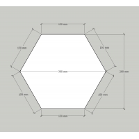 Hexagon sokkel zwart mat, op maat