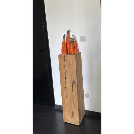 Eiken houten sokkels | massief houten zuilen | uitstekende kwaliteit