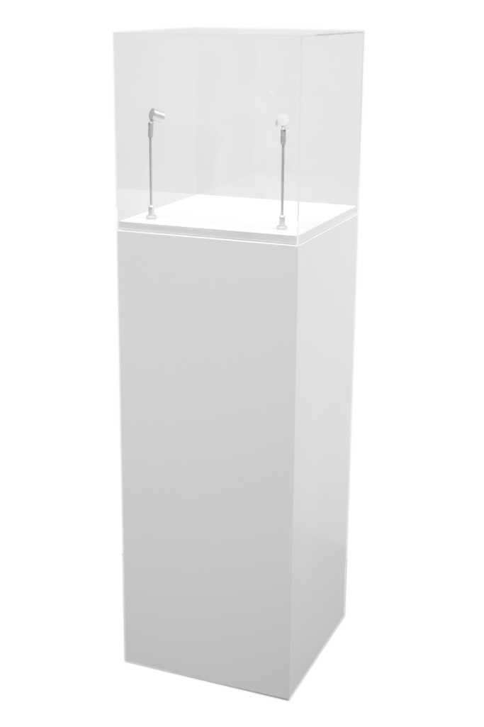 Sokkel wit met vitrinekap en led